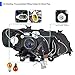 SPEC-D TUNING Glossy Black Smoke LED Dual Halo Projector Headlights Compatible with 2001-2003 BMW E53 X5 All, Left + Right Pair Headlamps Assembly