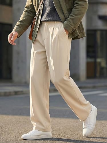 Image of Urbano Fashion Men's Loose Baggy Fit Solid Korean Pants Stretchable