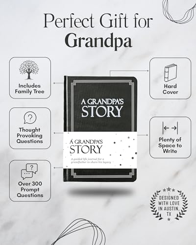 Grandpa's Life Story Journal (Hardcover): A Meaningful Keepsake for Grandpa to Share His Journey & Memories, Book Includes 250+ Prompt Questions, Sentimental Gift for Father's Day, Birthday, Christmas