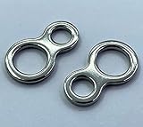Cheerouters Heavy Duty Stainless Steel Smooth Solid Rings Forged Unbreakable Figure 8 Shape Rings Jigging Saltwater Fishing Assist Hooks Fishing Accessories Fish Tackle Swivel Connector 50/Pack (L#)