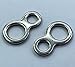 Cheerouters Heavy Duty Stainless Steel Smooth Solid Rings Forged Unbreakable Figure 8 Shape Rings Jigging Saltwater Fishing Assist Hooks Fishing Accessories Fish Tackle Swivel Connector 50/Pack (S#)