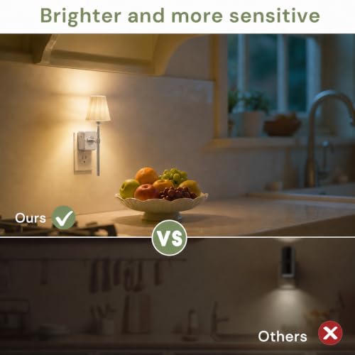 Image of L LOHAS LED Night Lights Plug into Wall, Pleated Fabric Cover Night Light | Vintage Nightlight With Dusk to Dawn Sensor, 0-100LM Dimmable, for Bedroom Living Room Hallway