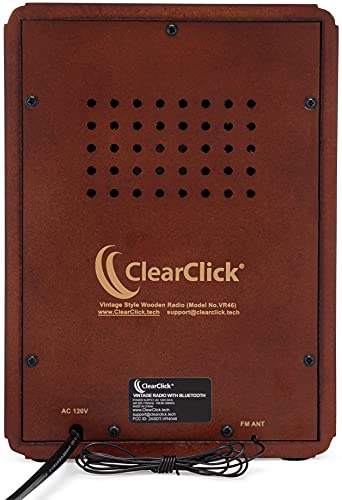 Clearclick Classic Vintage Retro Style Am/Fm Radio With Bluetooth - Handmade Wooden Exterior #TOP3