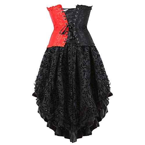 Grebrafan Plus Size Corset Skirts Masquerade Dresses for Women (US(20-22) 6XL, red Black)