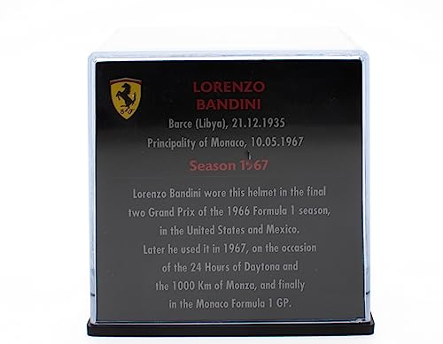 OPO 10 - Formula 1 Helmet Compatible with Ferrari F1: Lorenzo Bandini 1967-1/5 Scale - CAS22, Red - Image 2