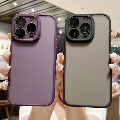 Coque mate antichoc en silicone souple pour iPhone 14 Pro gris bleu