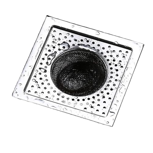 Filtro de drenaje cuadrado de acero inoxidable de 8 cm, para baño, cocina, colador, fregadero, herramienta de baño, cubierta de malla (1 unidad)