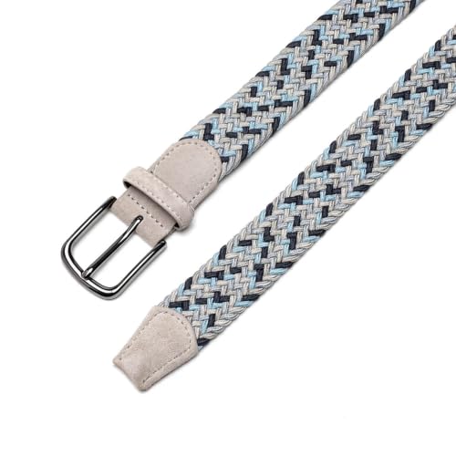 Image of Men's Stretch Braided Elastic Woven Canvas Golf Belt, multicolor,1 3 /8 inch