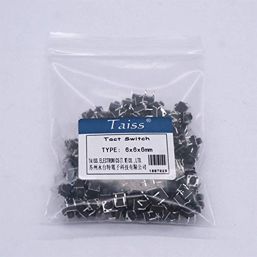 Interruptores de botón táctil momentáneo de 6 mm pulsadores micro switch para PCB 100 piezas 7