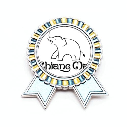 Broche bouclier éléphant de Thaïlande, finition métal M pour allure chic