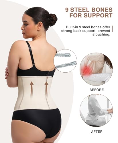 Image of Waist Trainer for Women Latex Underbust Waist Cincher Corset, Tummy Control Corset Sport Girder Hourglass Body Shaper