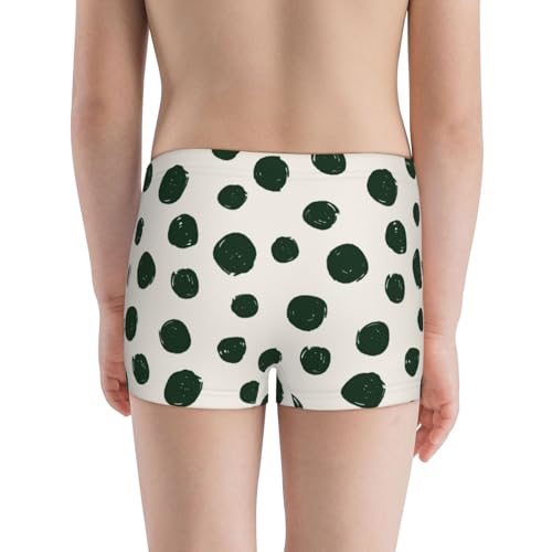 Boys' Cotton Boxer Brief Soft Underwear-Abstract Green Polka Dot3