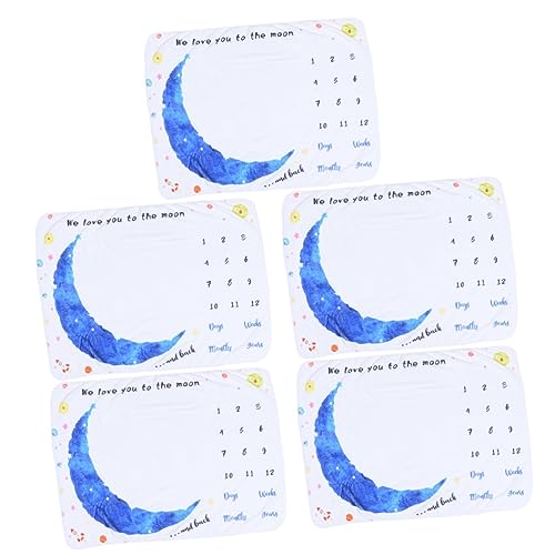 ibasenice 5 Piezas Manta Hito Apoyo De Fondo De Fotografía De Bebé Manta De Fondo De Bebé Manta De La Edad del Bebé Manta Mes Recién Nacido Guardería Niño Suave Manta De Bebé Franela