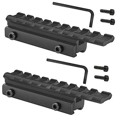ZONEBIKE Dovetail to Picatinny Rail Adapter 11mm to 20mm Rail Adapter Low Profile Rail Mount Dovetail to Weaver Rail Base Mount 3/8" to 7/8" Converter Adapter 2 Pack Cover