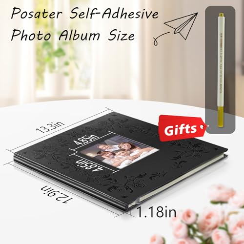 Posater SELF ADHESIVE SCRAPBOOK ALBUM-BLACK Large Photo Album Self Adhesive Scrapbook Album thumb #2