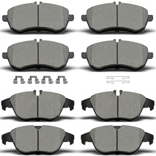 Image of Ceramic Front Rear Brake Pads w /Clips Fit for Mercedes-Benz C250,C300 | D1340 D1341 for 2012-2016 Mercedes-Benz C250,For 2008-2012 Mercedes-Benz C300,8PCS queal Free Low Dust