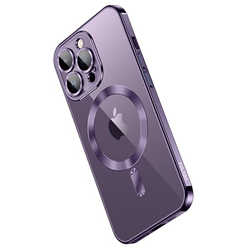 Coque iPhone 15 antichoc transparente anti jaunissement et MagSafe violet