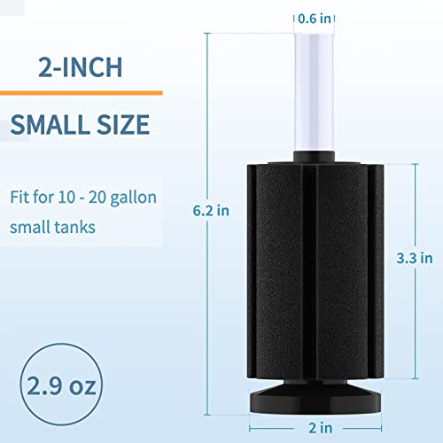 Pawfly Aquarium Bio Sponge Filter Quiet Betta Fry Shrimp And Small Fish Foam Filter For Fish Tanks Up To 20 Gallons, 3 Pack #TOP2