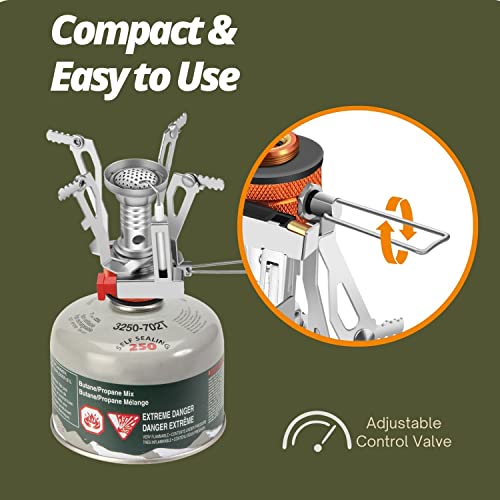 Flexzion Camping Backpack Stove - Lightweight And Portable Backpacking Stove For Camping, Hiking, Outdoor Cooking - Small Camping Stove With Piezo Ignition #TOP5