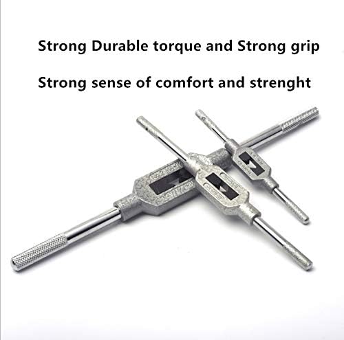 Miniatura 6 de Bitray Llave de grifo ajustable M3-M12 de 116 "-12" Escariador Acero Ajustable Herramienta de mano Grifos de mano Soporte de roscado Escariador