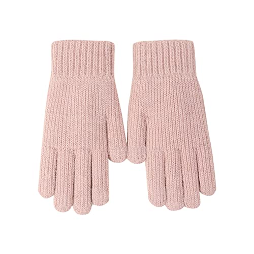 tacniseyw Guantes cálidos de punto de invierno para mujer, guantes térmicos con forro polar suave para correr, esquí, ciclismo, equitación, senderismo, camping, a, talla única