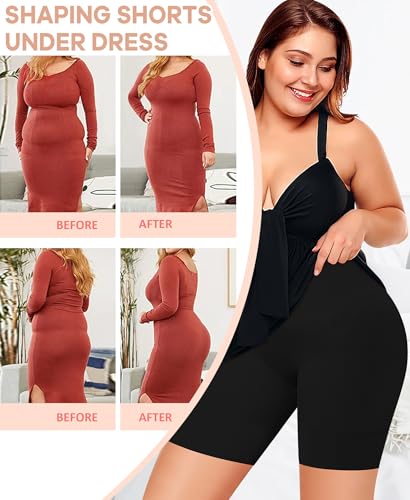 Image of Werena Seamless Slip Shorts for Women Under Dress Shaping Boyshorts Panties Tummy Control Shapewear