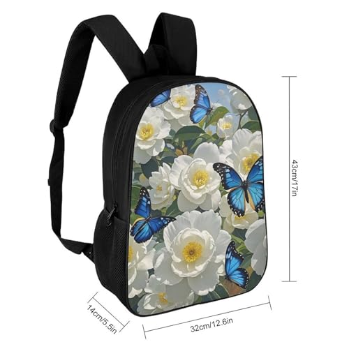 Blue Butterfly Backpack for Men Women, Heavy Duty Backpack Large Capacity, Durable Lightweight Travel Daypack2