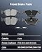 Brake Pads, ECCPP 8pcs Ceramic Brake Kits fit for 2001 2002 2003 2004 2005 2006 330Ci, 2001 2002 2003 2004 2005 330i,330xi, 2005-2006 M3, 2004-2010 X3, 2006-2008 for BMW Z4