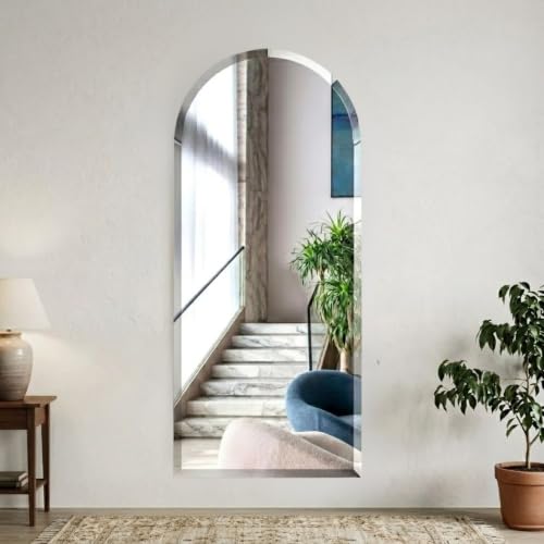Image of Creative Arts n Frames 5mm Full Length Long Beveled Smooth Edges Frameless Rectangular Wall Mount HD Mirror Home Decor Items (18X48 inch Arch HD Mirror)