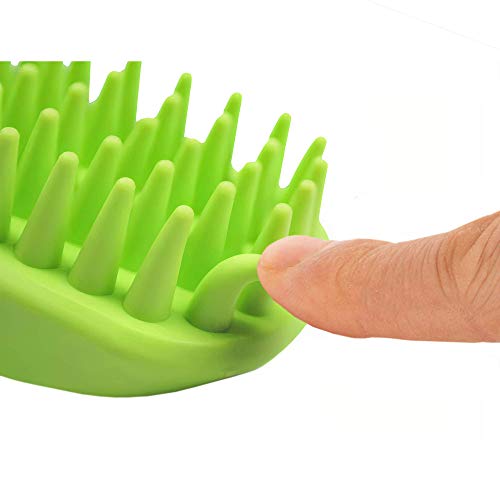 EGI Pet Silicone Shampoo Brush for Long & Short Hair, Anti-Skid Rubber Dog Cat Pet Mouse Grooming Shower Bath Brush Massage Comb Medium Large Pets Dogs Cats (Geen)