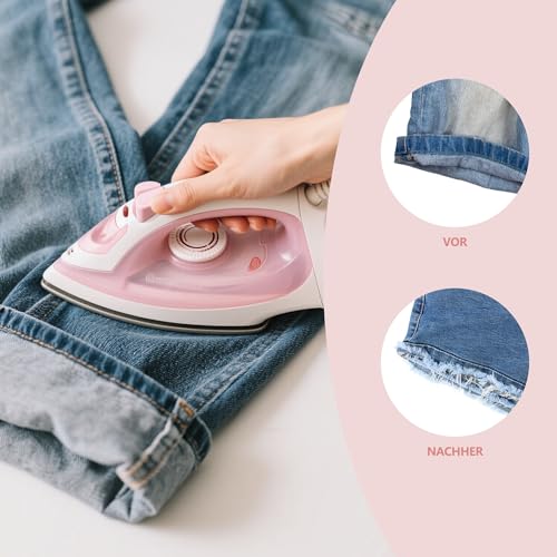 Elalove Saumband zum Aufbügeln, 2cm x 60m Gardinenband zum Aufbügeln Nahtband zum Aufbügeln Waschfestes Bügelband für Vorhänge Nahtband für Stoff, Gardinen und Textilien, Weiß