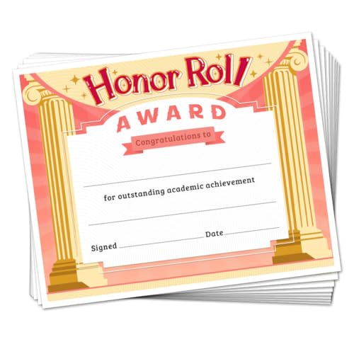 Doodlream 30 Stück Ehrentafel Zertifikat für Die Erfolgreiche Fertigstellung Der Auszeichnung Anerkennungspapier 25 x 20cm Blank Student Sport Studie Award Vorschule Kindergarten Zertifikate