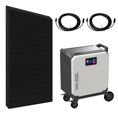 Complete 5kW off-grid power system with 5kWh high performance battery and 2.5kW solar power array