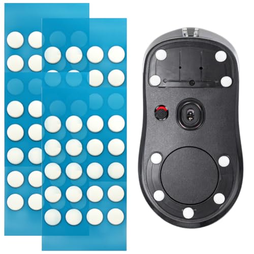 Attkryy 80-Pcs DIY Universal PTFE Mouse Skates Set - Dia 6mm White Glide Dots with Curved...