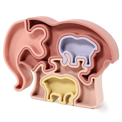 Hudson Baby Silicone Puzzle, Elephant, One Size