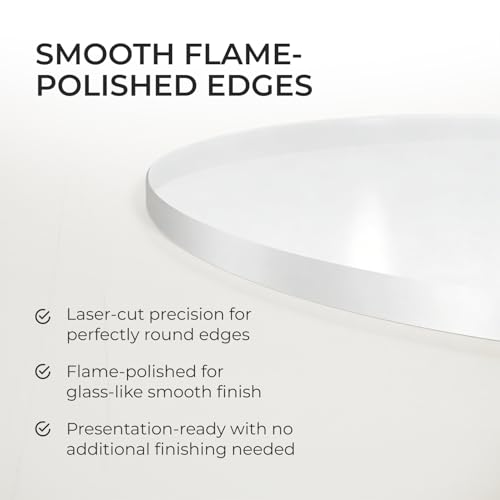 Clear Plexiglass Sheet Round 36 Inch Diameter 1/4 Inch Thick Acrylic Cake Board Display Stand Flame-Polished Tabletop Protector for Crafts Coasters by Fab Glass and Mirror by Fab Glass and Mirror - Image 2
