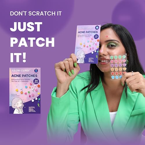 Image of Hydrocolloid Acne Pimple Patch with Tea Tree Oil & Calendula | Fast Healing | Absorbs Pus & Oil | Waterproof & Skin-Friendly Pimple Patches | Paw Shape - 24 Patches.
