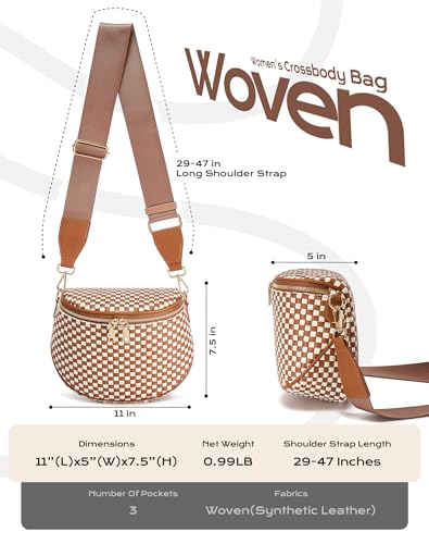 Trendy Woven Checkered PU Leather Bag