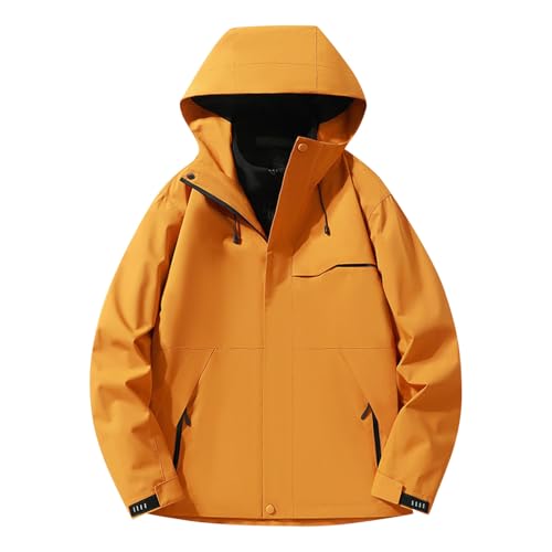 Womens Outdoor Waterproof Jackets 3 in 1 Raincoat Long Sleeve Zipper Fleece Lined Windbreaker Jacket Softshell Winter Waterproof Windproof Coat Ladies Rain Jacket Hiking Outdoor Coats with Zip Pockets