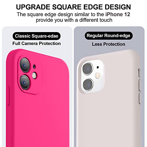 Vooii Compatible With Iphone 11 Case, Upgraded Liquid Silicone With [Square Edges] [Camera Protection] [Soft Anti-Scratch Microfiber Lining] Phone Case For Iphone 11 6.1 Inch - Hot Pink #TOP2