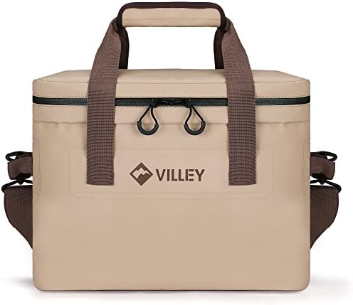 VILLEY Cooler Bag, 30 Cans Insulated Soft Cooler Bag, Large Beach Cooler with Removable Shoulder Strap, Keep Cold/Keep Fresh/Keep Warm, Portable Soft Sided Cooler for Camping Trip Picnic, 20L
