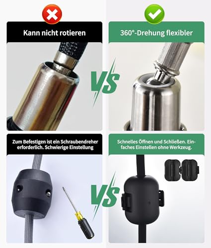 Wasserhahn Küche Ausziehbar,Hochdruck Küchenarmatur mit Herausziehbarer Brause Mischbatterie Küche mit 3 Funktionen 360°Drehbar,Kitchen Faucet Zwei Sprühfunktionen(Schwarz)