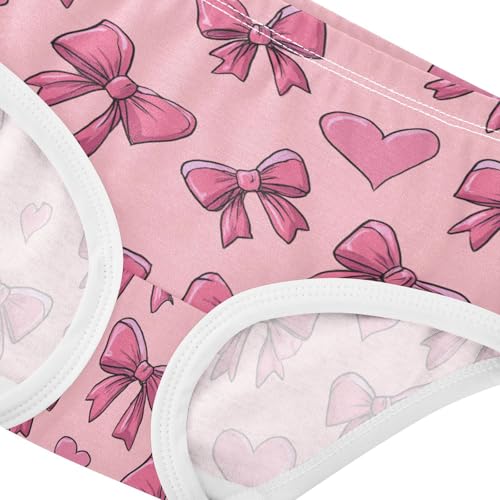 Wusikd Cute Pink Bows Ribbons Girls' Underwear Cotton Girls Briefs Soft Toddler Underwear 2T4