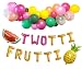 Twotti Frutti Foil Letter Balloons 2nd 2 Girl Fruit Birthday Party Decorations with Fruit Happy Birthday Banner and Pineapple, Water Melon balloons