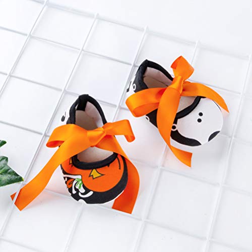 Conjunto de 3 peças em 1 KesYOO de Halloween com estampa de abóbora, vestido de manga curta e sapato