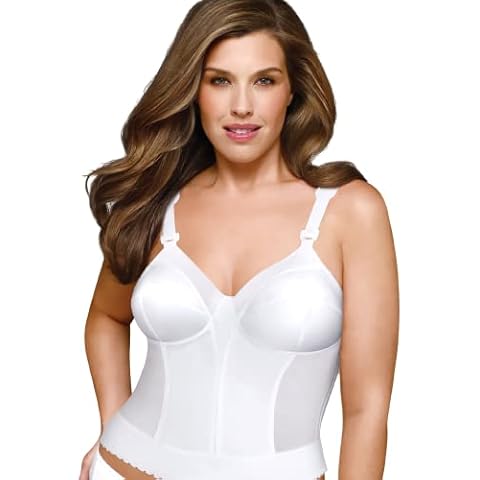 Exquisite Form womens Back Close Longline Bra, White, 40C US Cover