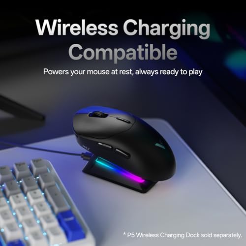 Image of Rapoo VT2 MAX Wireless Gaming Mouse, True 8K Wireless Polling Rate, 53g Lightweight, Up to 750 Hr Battery, Nordic nRF54L15 MCU, 120-Million Optical Switch, 10 Programmable Buttons, Macro Enabled
