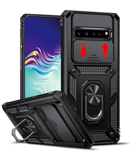 LeYi for Samsung Galaxy S10 Case: with Slide Camera Cover, Black