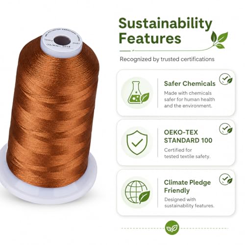 Image of Simthread 5000M 40WT Polyester Embroidery Thread, Tawny Brown S014 | 5000M 40WT polyester thread feeds smoothly for machine embroidery, monograms, logos, patches and quilting.