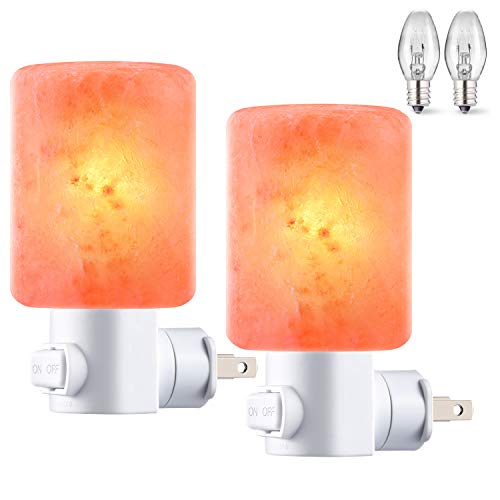 AMIR (Upgraded) Air Purifying Salt Lamp, Natural Himalayan Crystal Salt Light with 4